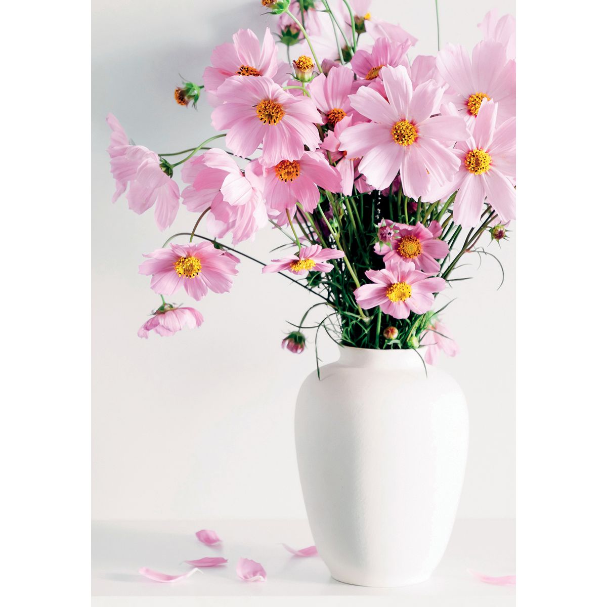 MINI KORT,ROSA BLOMSTER I VASE. MINIS..