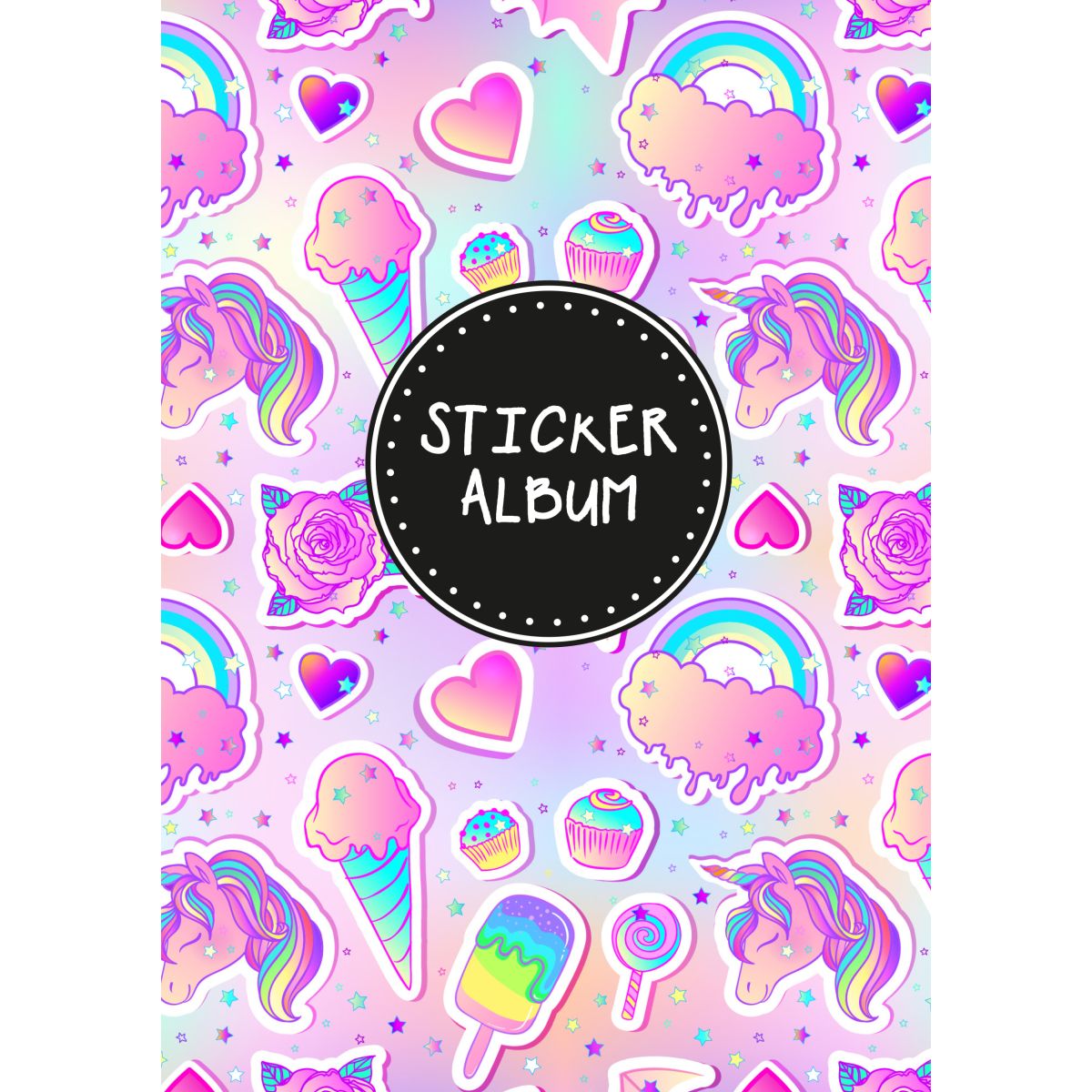 STICKER ALBUM 14,5x21CM UNICORN