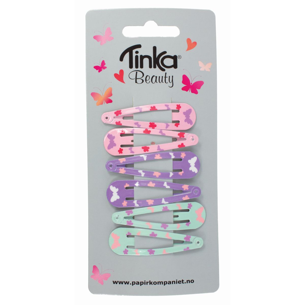 HÅRSPÆNDE GLITTER/SOMMERFUGL 6 STK TINKA BEAUTY
