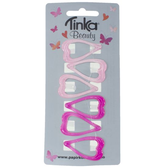 HÅRSPÆNDER HJERTER LYS ROSA/MØRK ROSA 6 STK TINKA HÅRSPÆNDER HJERTER LYS ROSA/MØRK ROSA 6 STK TINKA