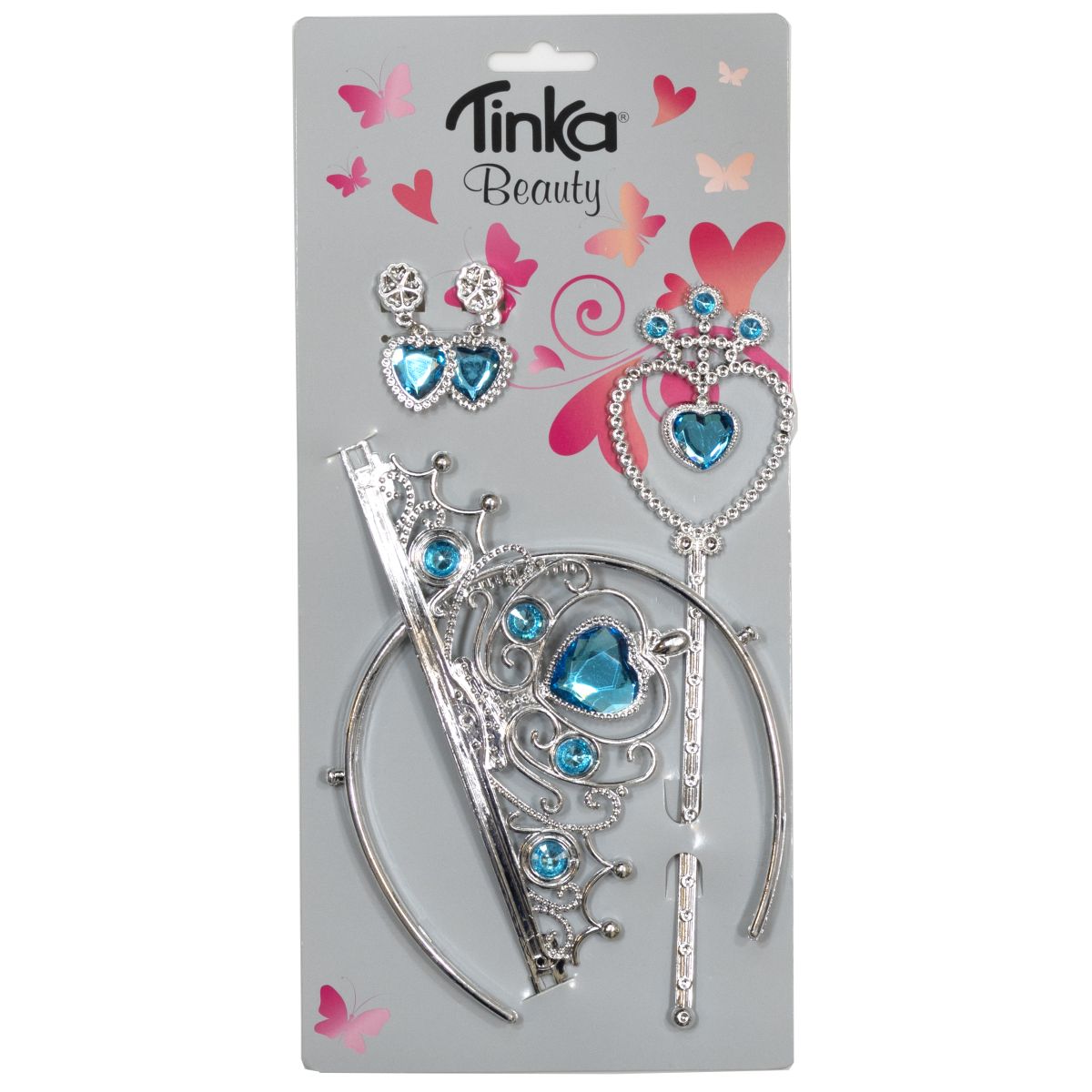 PRINSESSESÆT TIARA, ØREPYNT, SCEPTER BLÅ TINKA BEAUTY PRINSESSESÆT TIARA, ØREPYNT, SCEPTER BLÅ TINKA BEAUTY