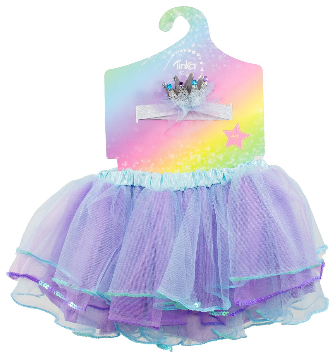 SKØRT OG HÅRPYNT BLÅ/SØLV TINKA MAGIC