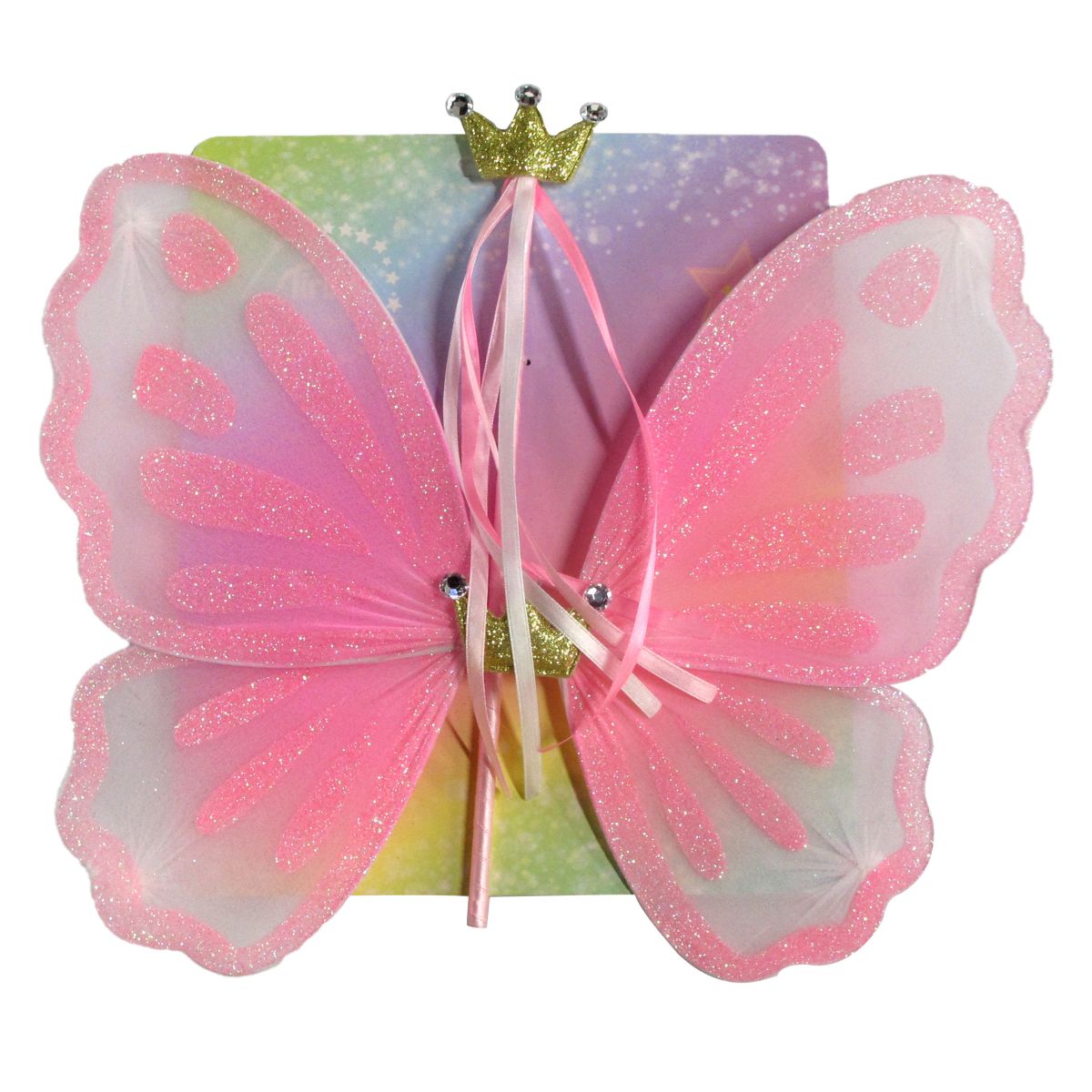 SOMMERFUGLEVINGER/TRYLLESTAV ROSA TINKA MAGIC