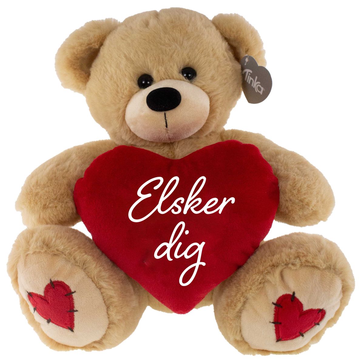 BAMSE 23CM M/RØDT HJERTE 