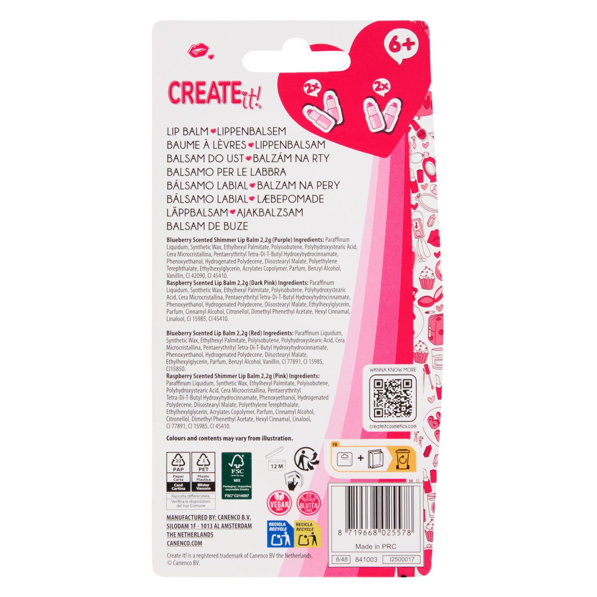 LIP BALM FLIP HEART 2PCS CREATE IT! 