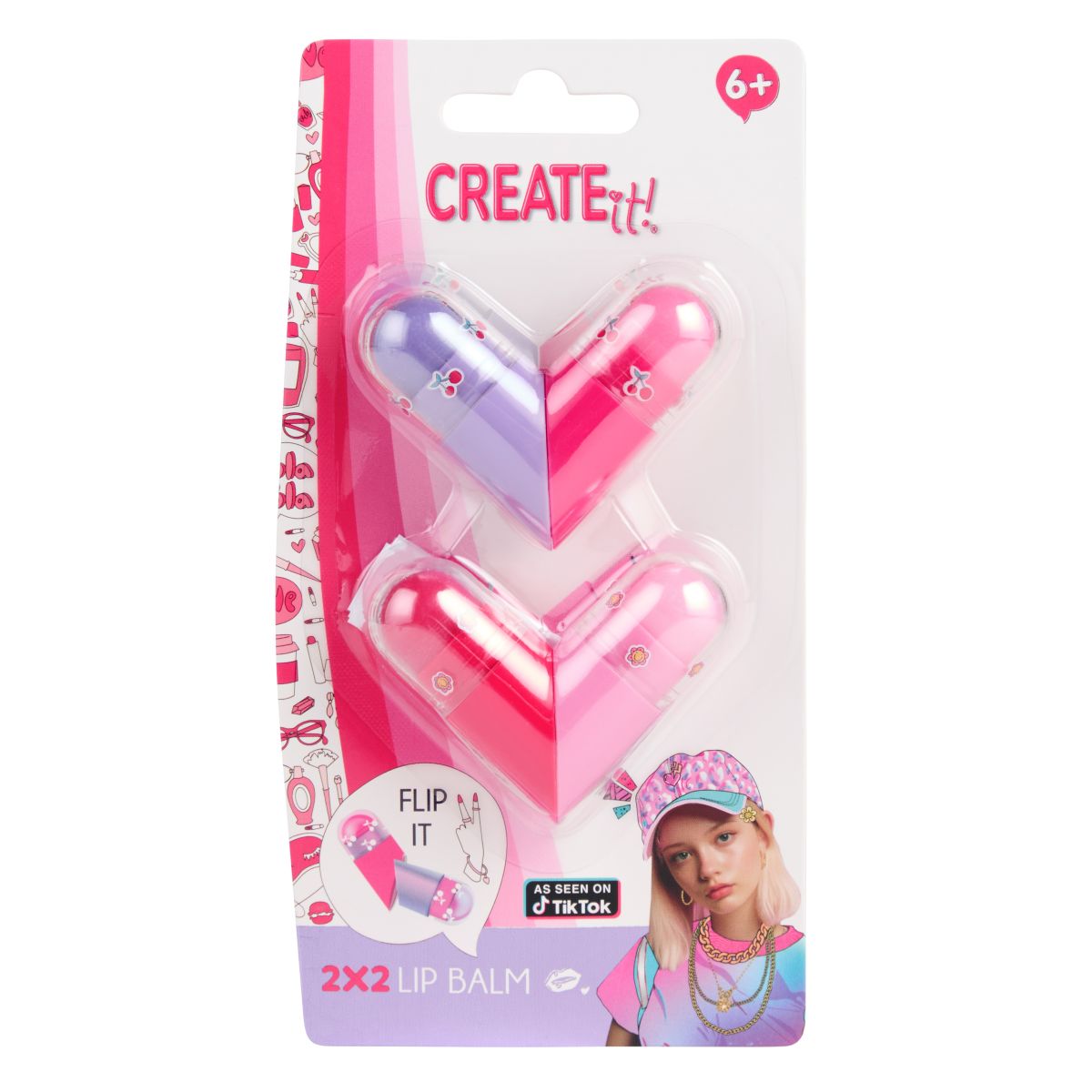 LIP BALM FLIP HEART 2PCS CREATE IT! 