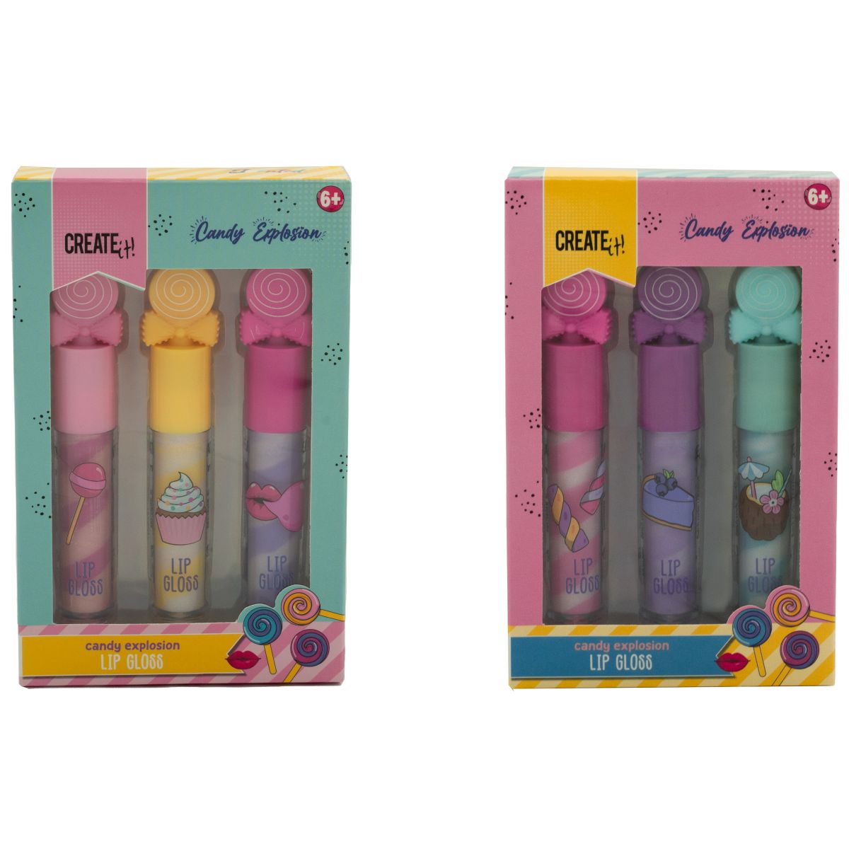 PAKKE LIPGLOSS M DUFT 3STK. 2ASS CANDY EXPLOSION CREATE IT!**