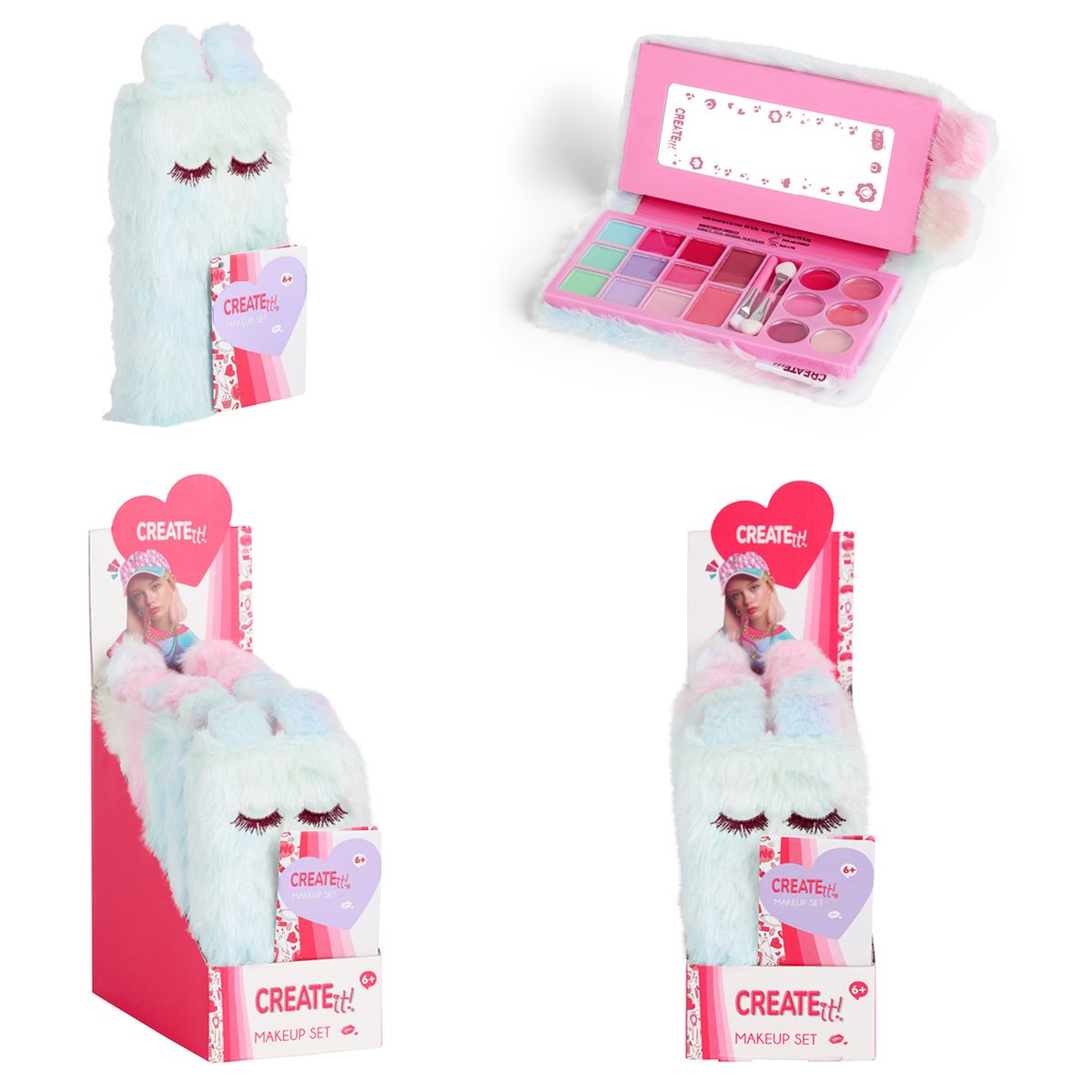 MAKE UP SÆT ROUGE/GLOSS/ØJENSKYGGE I PLYSETUI 