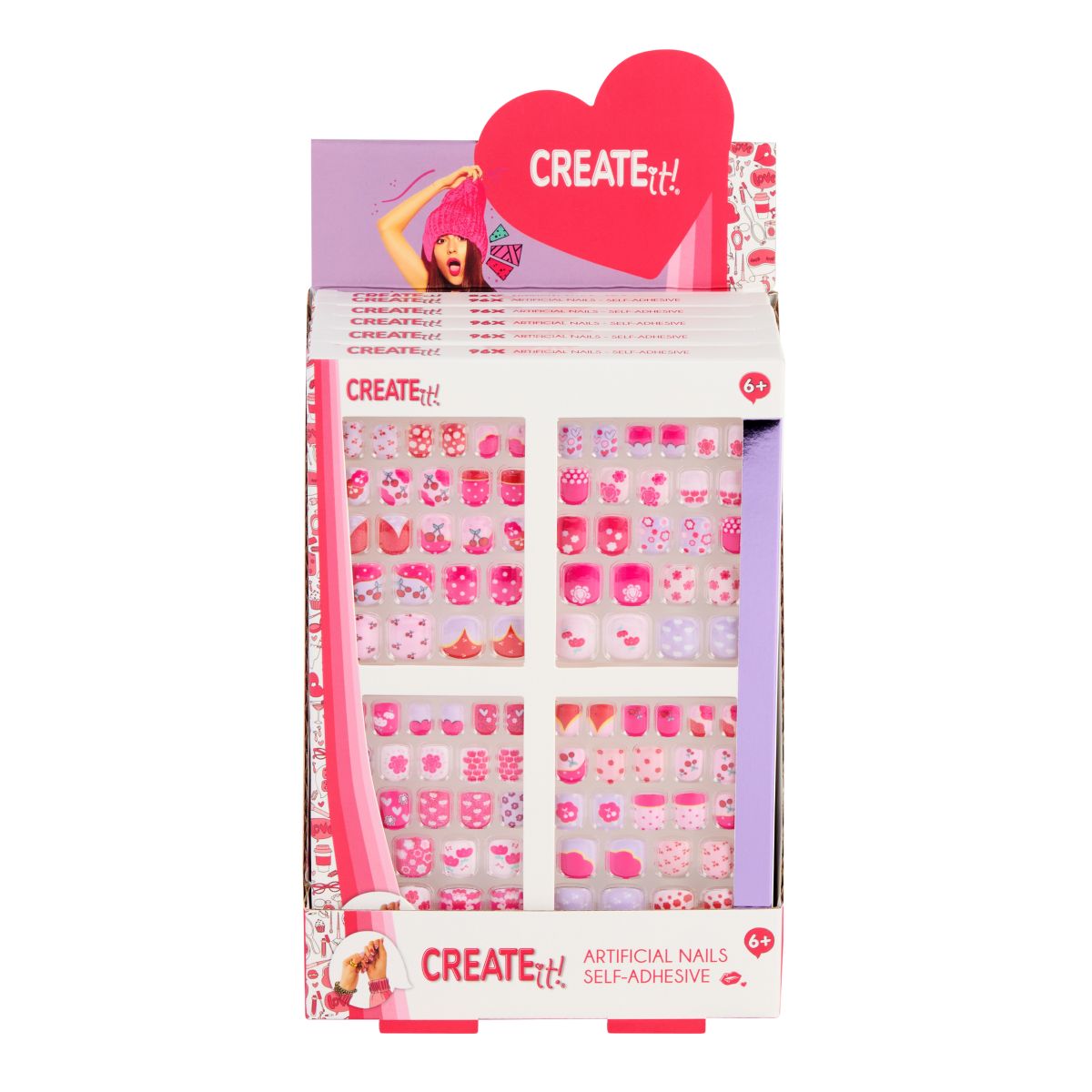 SELVKLÆBÆNDE NEGLE 4SÆT/96STK CREATE IT!  