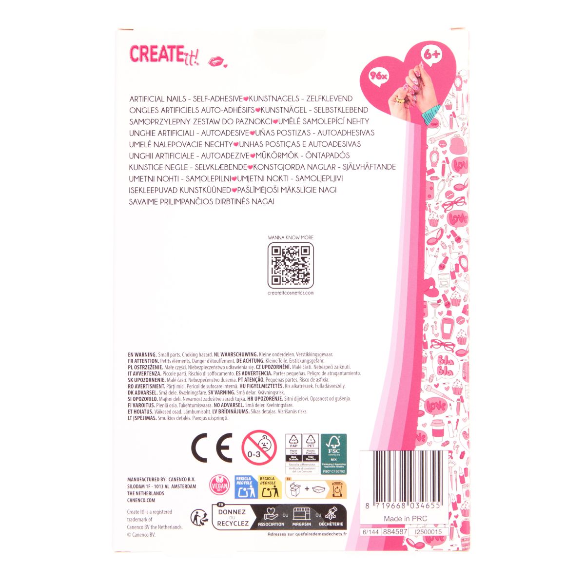 SELVKLÆBÆNDE NEGLE 4SÆT/96STK CREATE IT!  