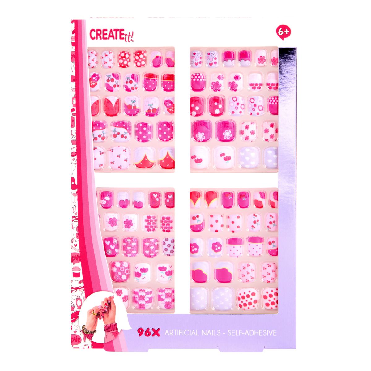 SELVKLÆBÆNDE NEGLE 4SÆT/96STK CREATE IT!  