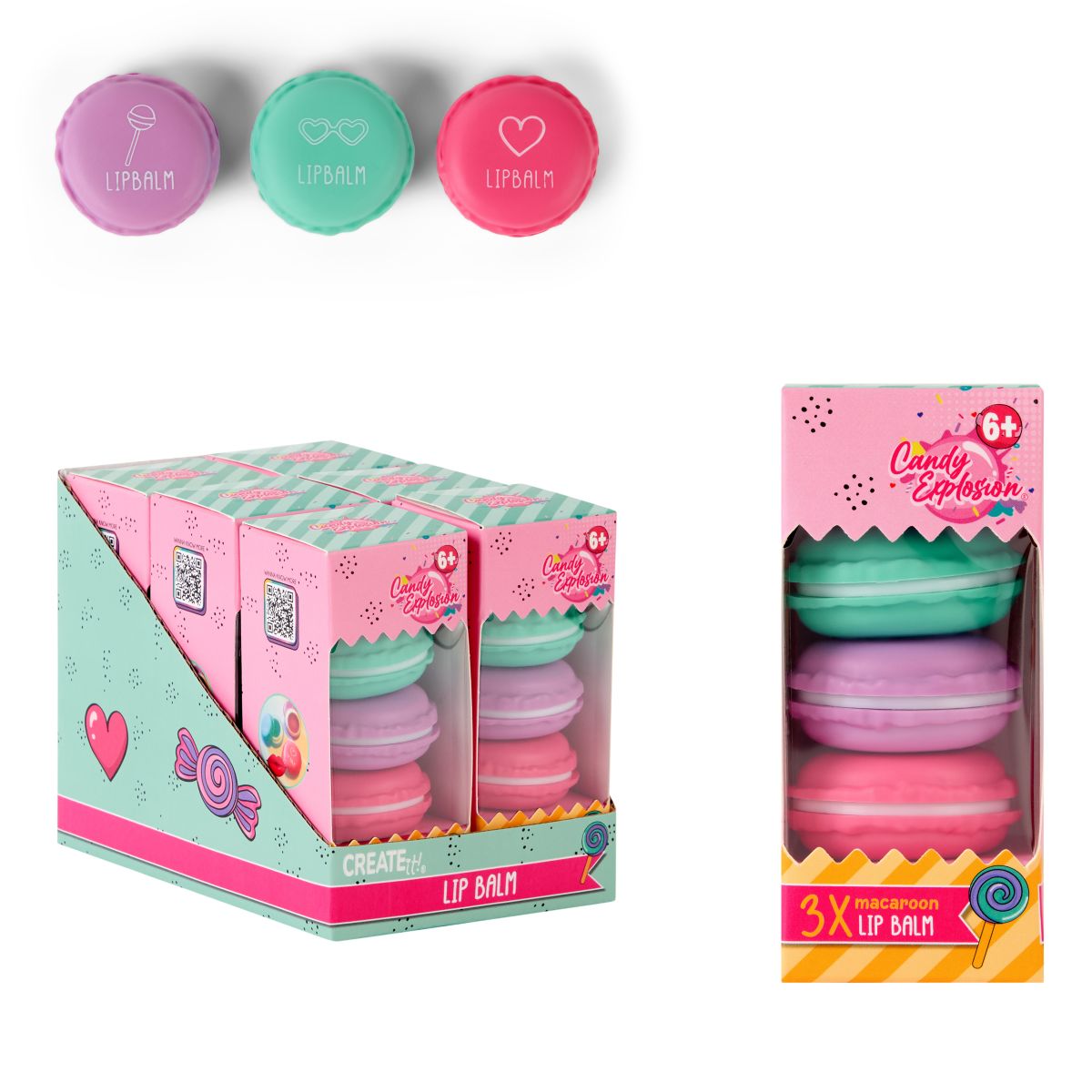 LIPBALM MACARONS 3STK CANDY EXPLOSION CREATE IT!