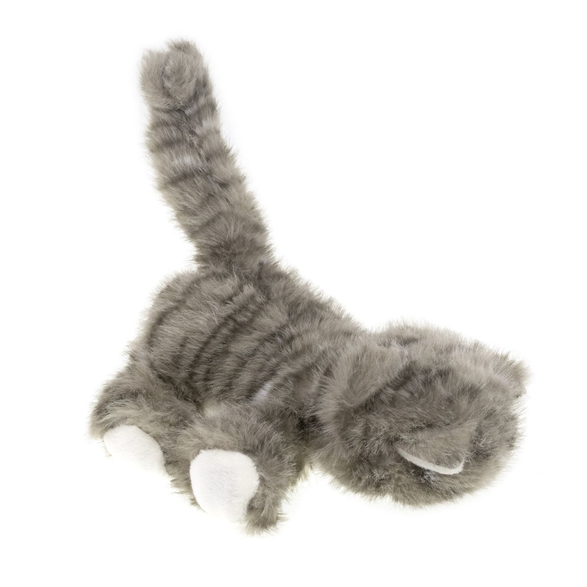 KAT GRÅ M/STRIBER 20CM TINKA PLYS