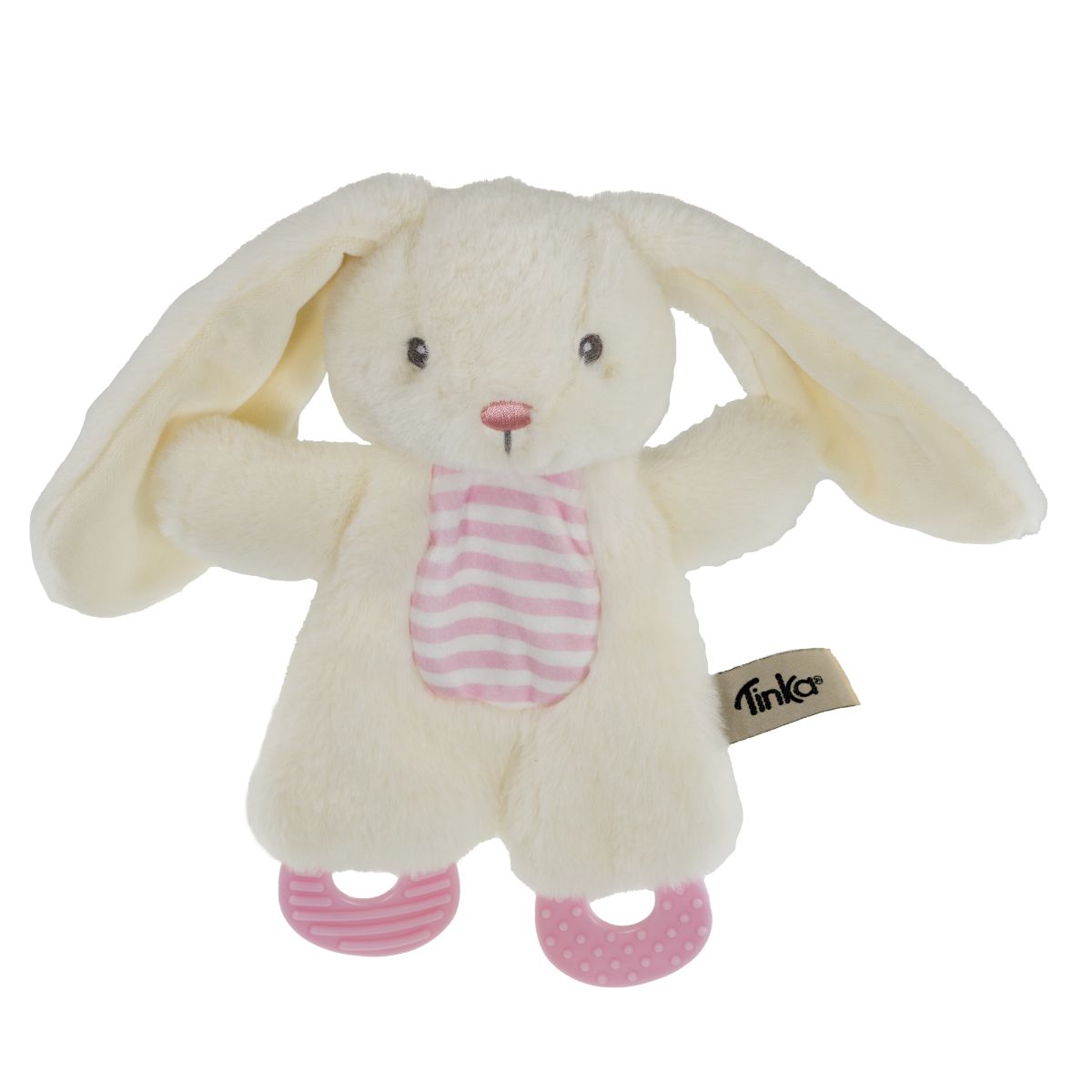 NUSSEKLUD BUNNY HVID/ROSA M/BIDERING 25CM TINKA BABY